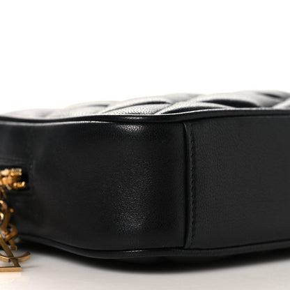 Mini Quilted Lambskin Crossbody Bag - Black