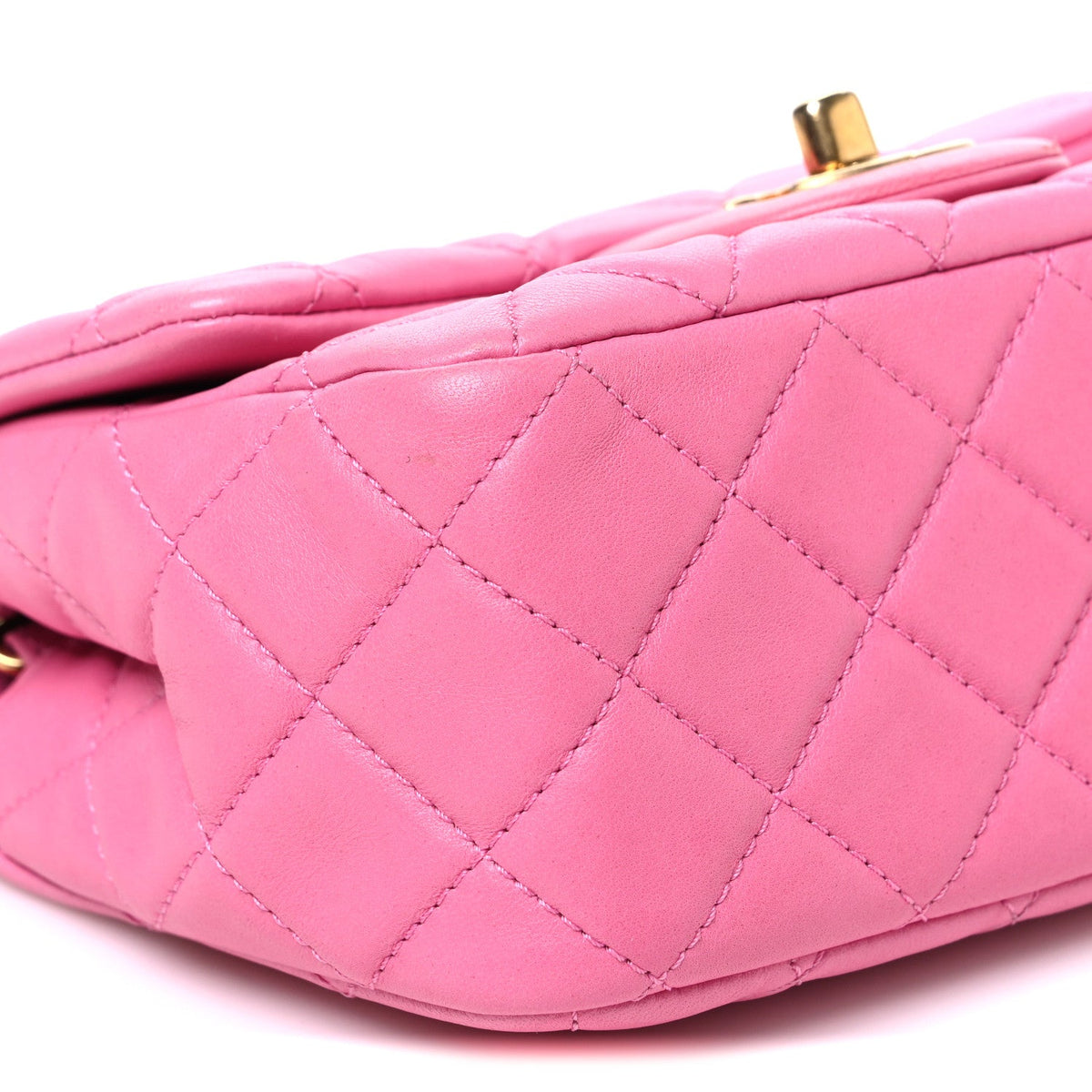 Mini Quilted Lambskin Flap Shoulder Bag - Pink