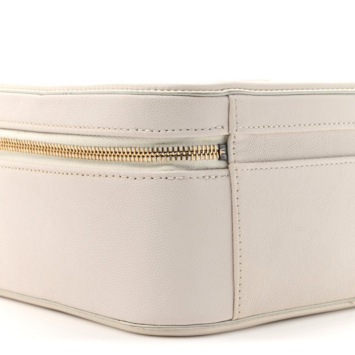 Large Quilted Caviar Handbag - White