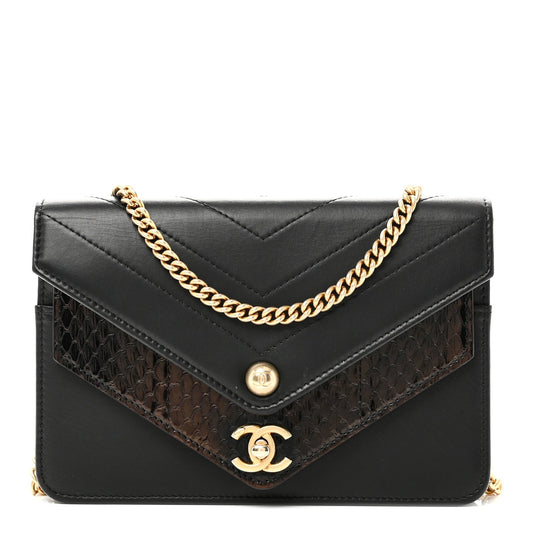 Mini Calfskin Wallet Bag - Black