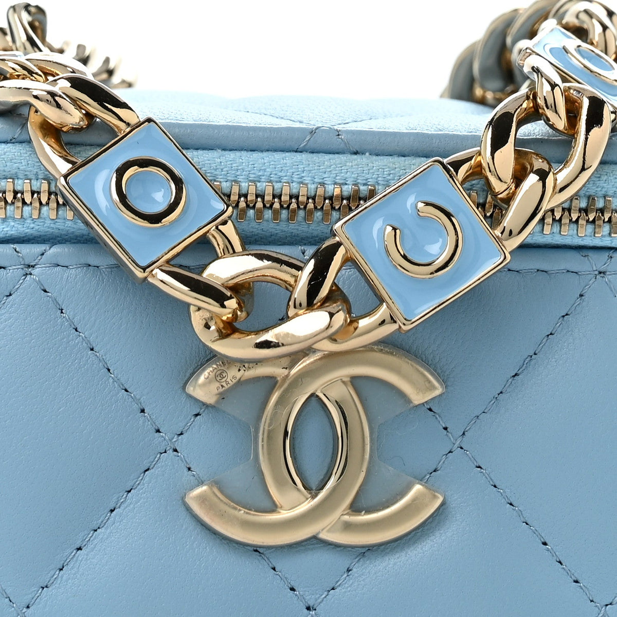 Mini Quilted Lambskin Handbag - Blue