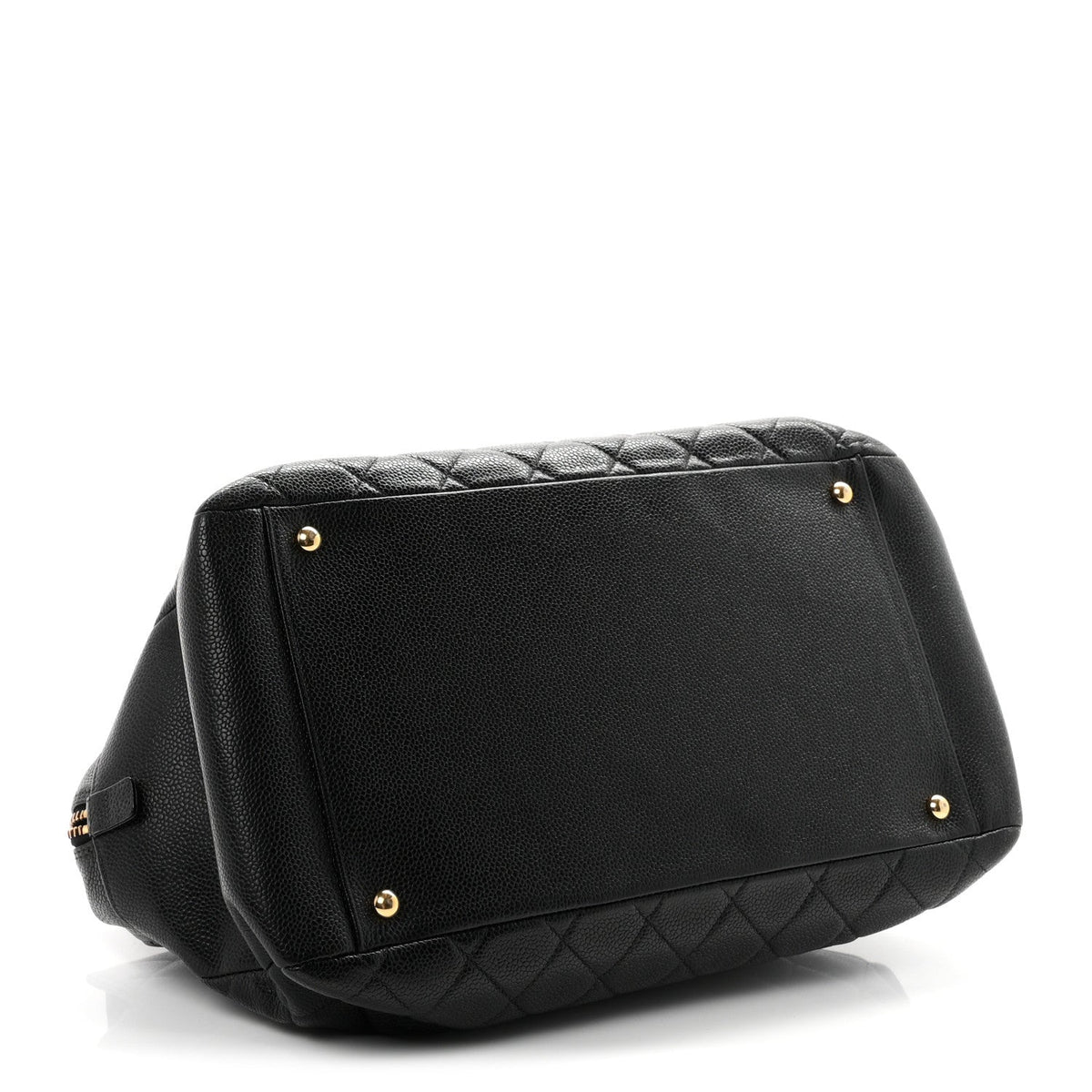Quilted Caviar Tote Bag - Black