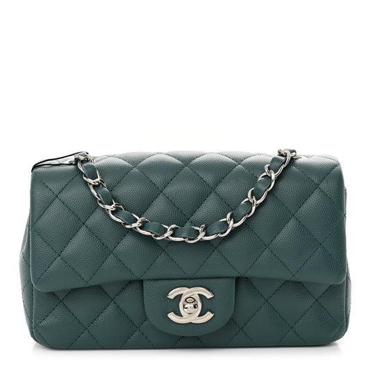 Mini Quilted Caviar Flap Shoulder Bag - Tan