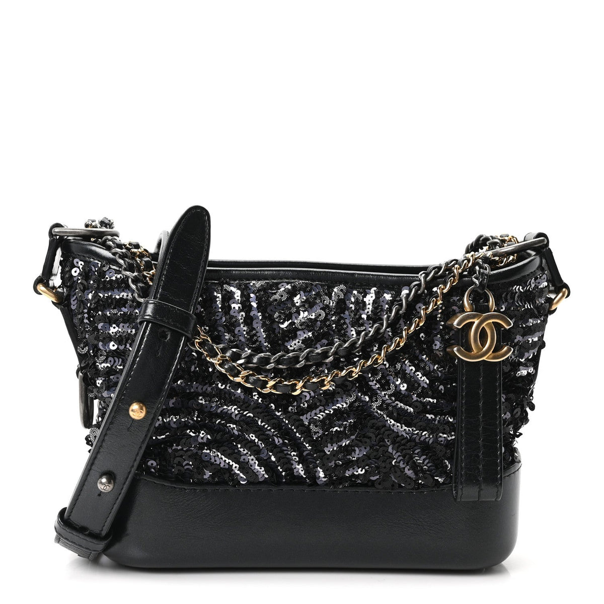 Small Calfskin Hobo Bag - Black