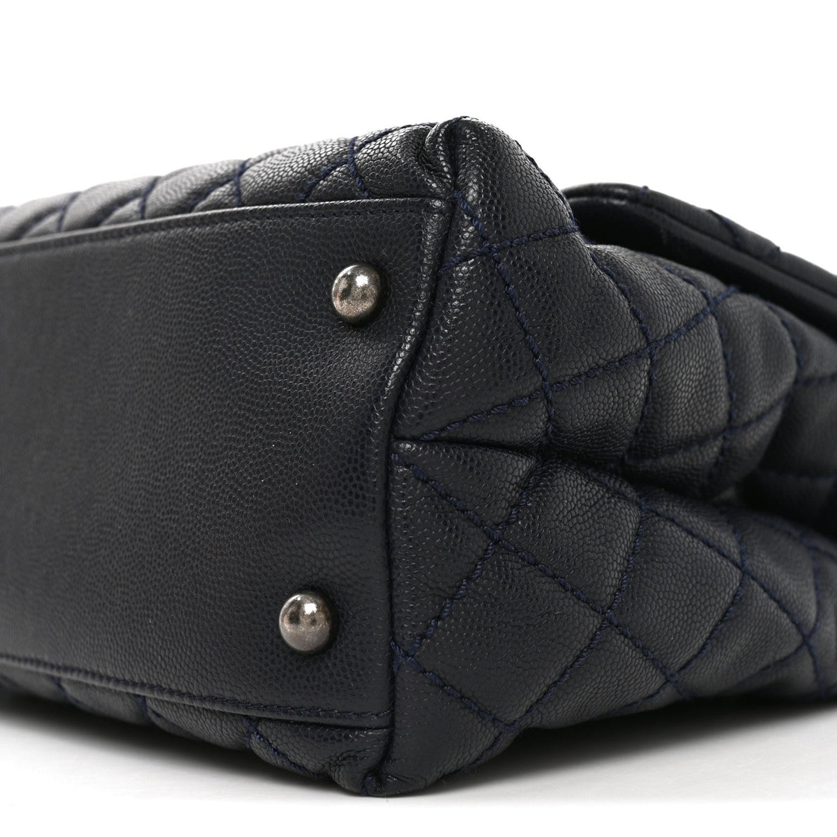 Small Quilted Caviar Flap Shoulder Bag - Blue
