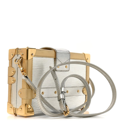 Metallic Epi Petite Malle Silver Handbag