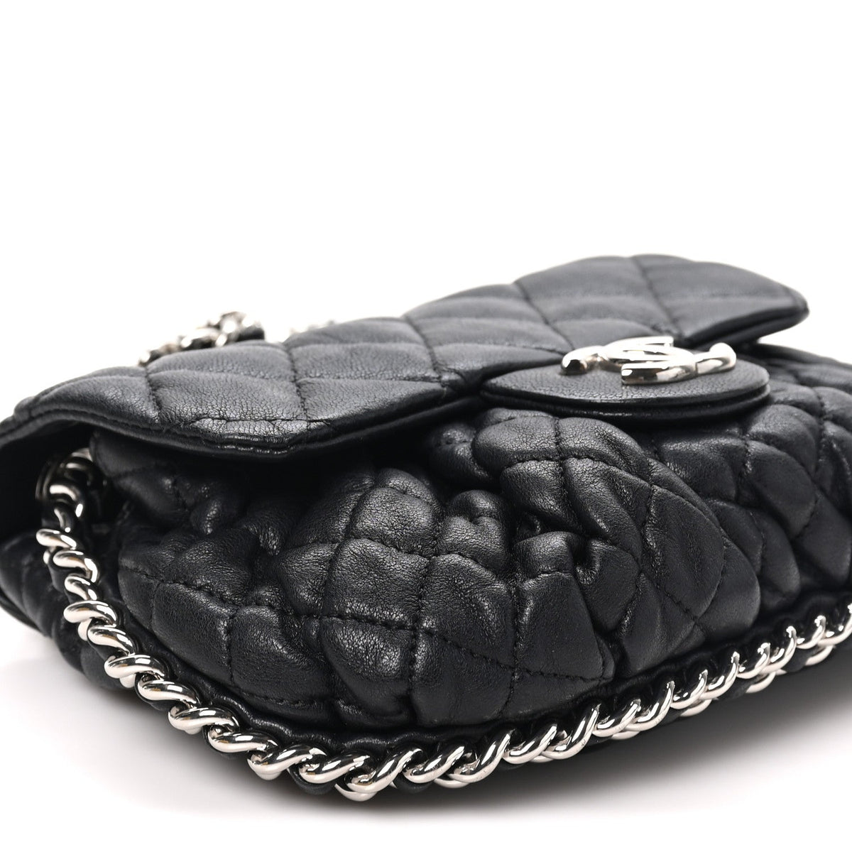 Mini Quilted Lambskin Handbag - Black