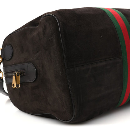 Medium Calfskin Suede Handbag - Brown