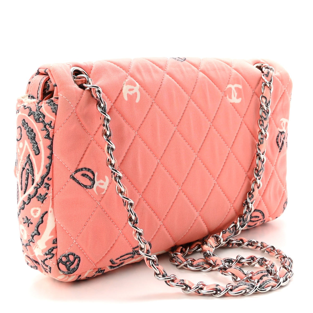 Small Quilted Flap Shoulder Bag - Pink