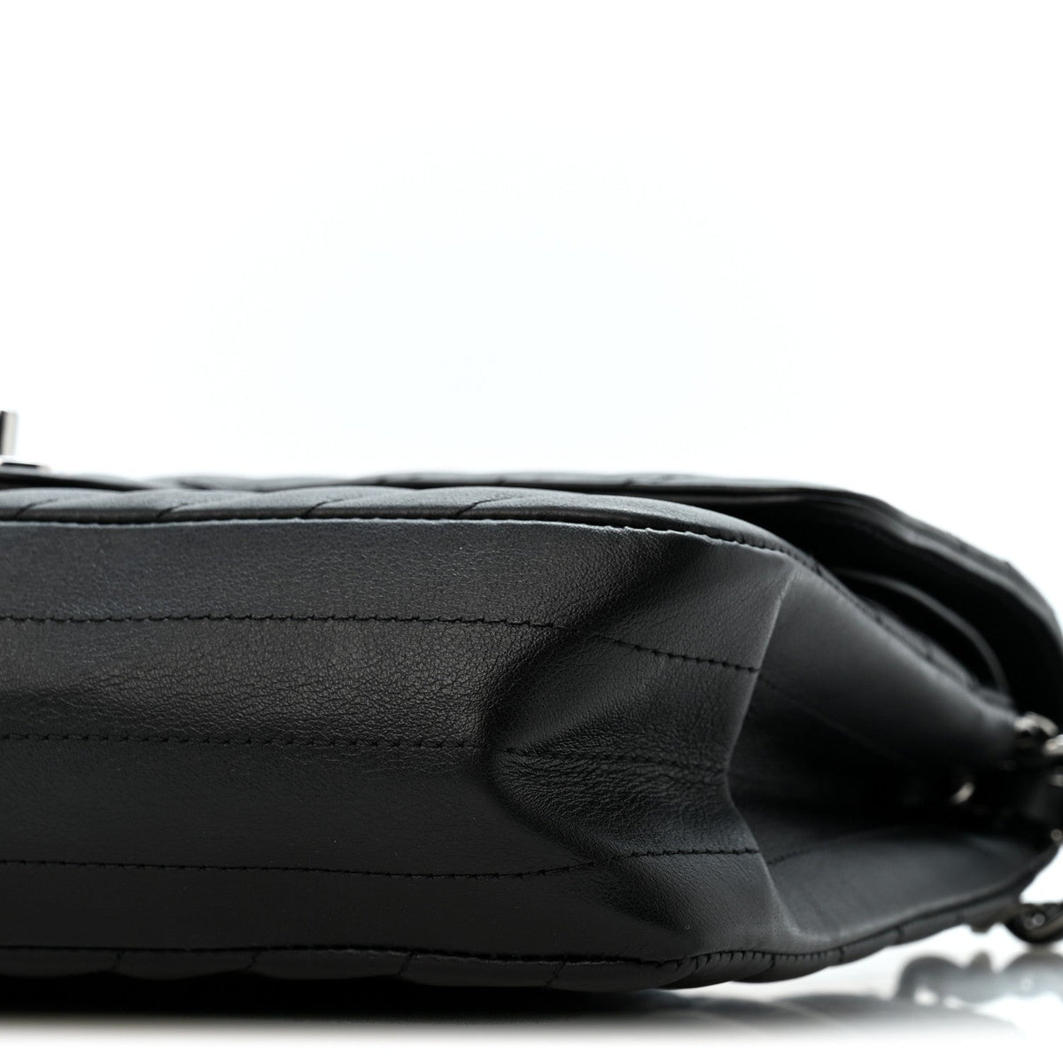 Medium Quilted Lambskin Flap Shoulder Bag - Black