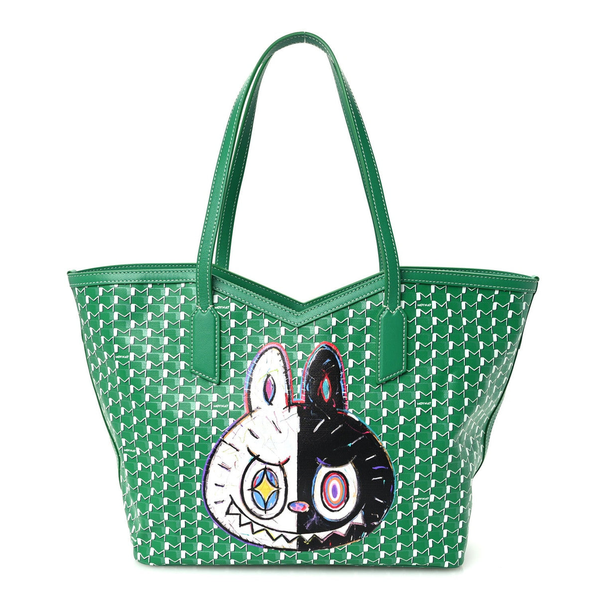 Calfskin Canvas Tote Bag - Green