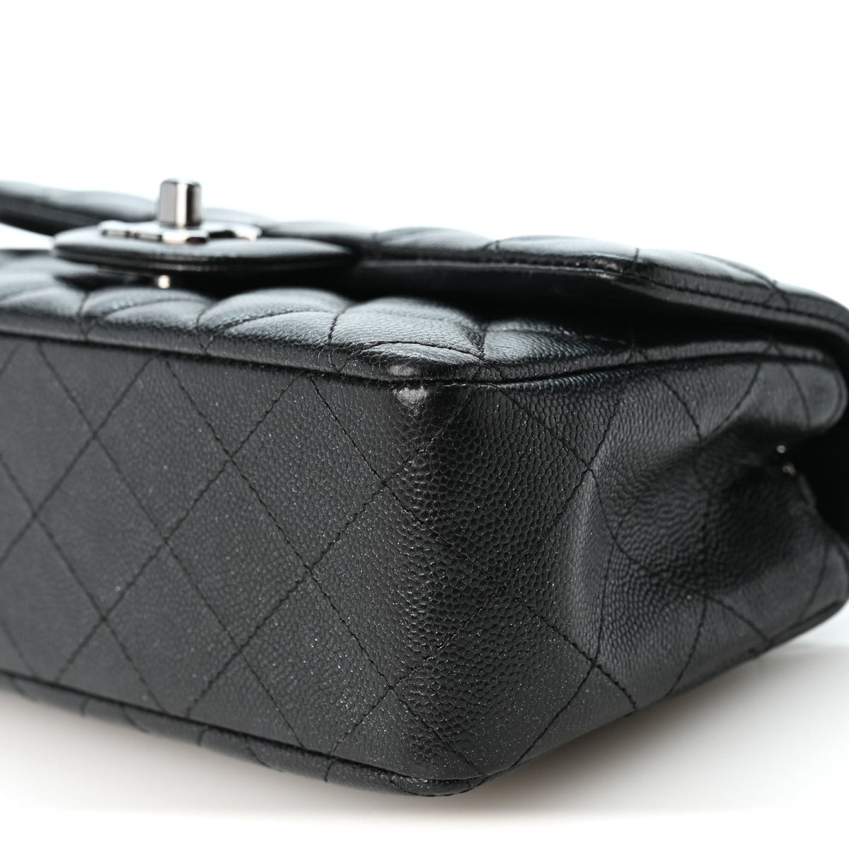 Mini Quilted Caviar Flap Shoulder Bag - Tan