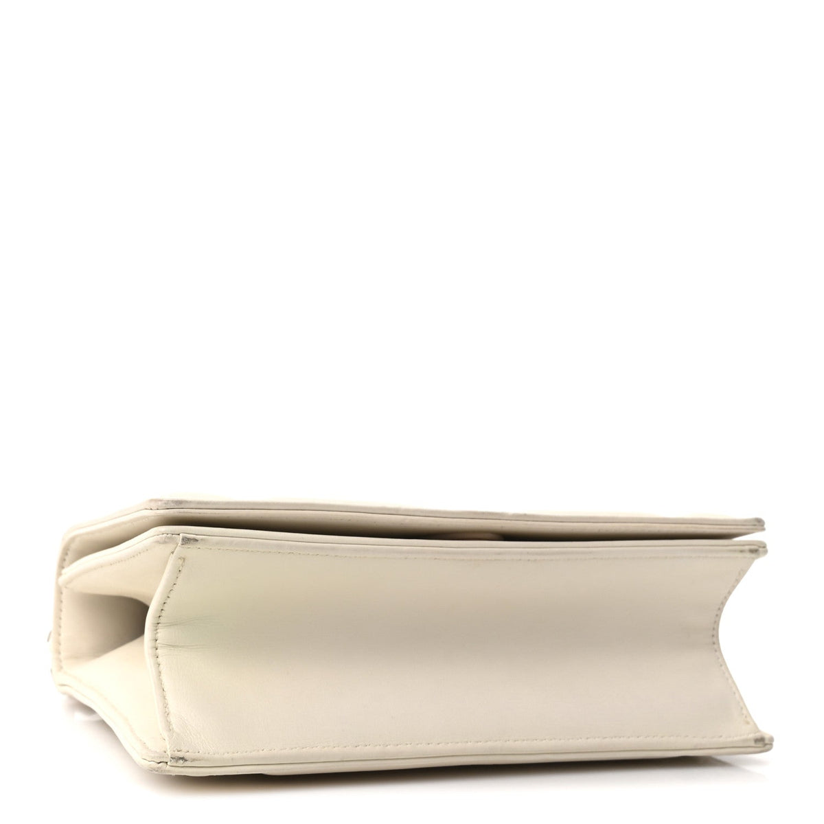 Small Calfskin Flap Shoulder Bag - White