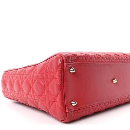 Large Lambskin Handbag - Red