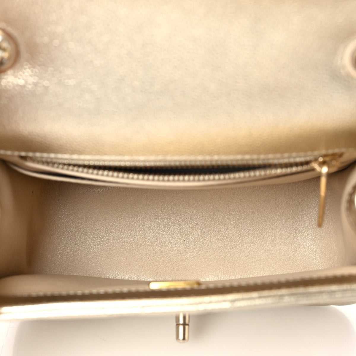 Mini Quilted Caviar Flap Shoulder Bag - Gold
