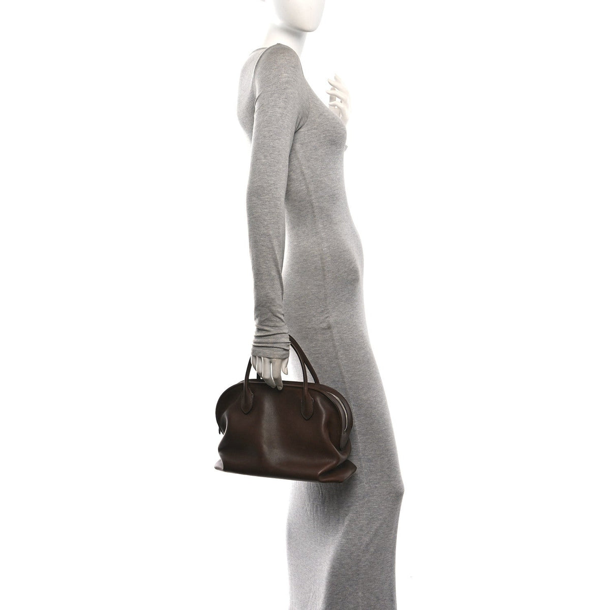 Calfskin Handbag - Brown