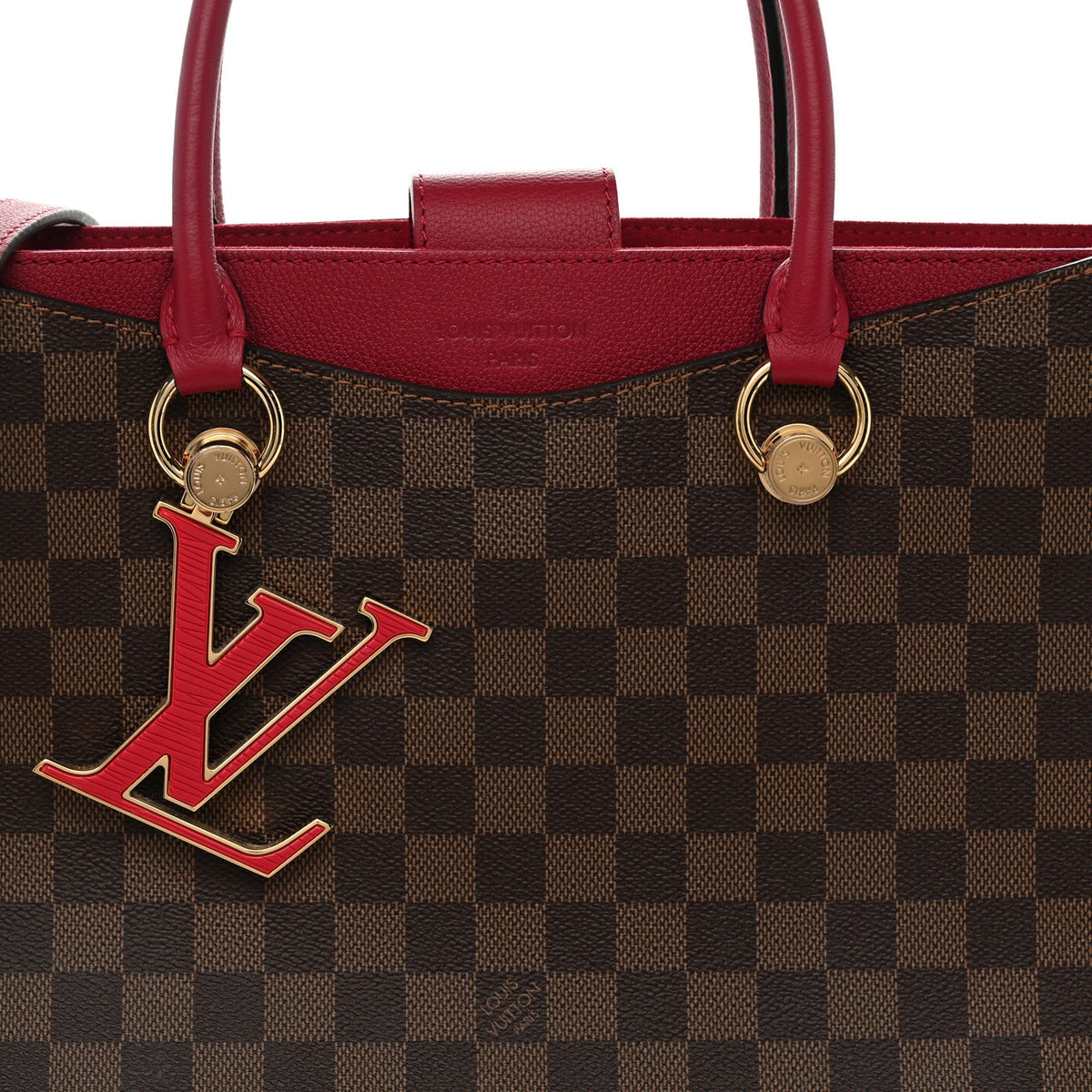 Damier Ebene Lv Riverside Lie De Vin Handbag