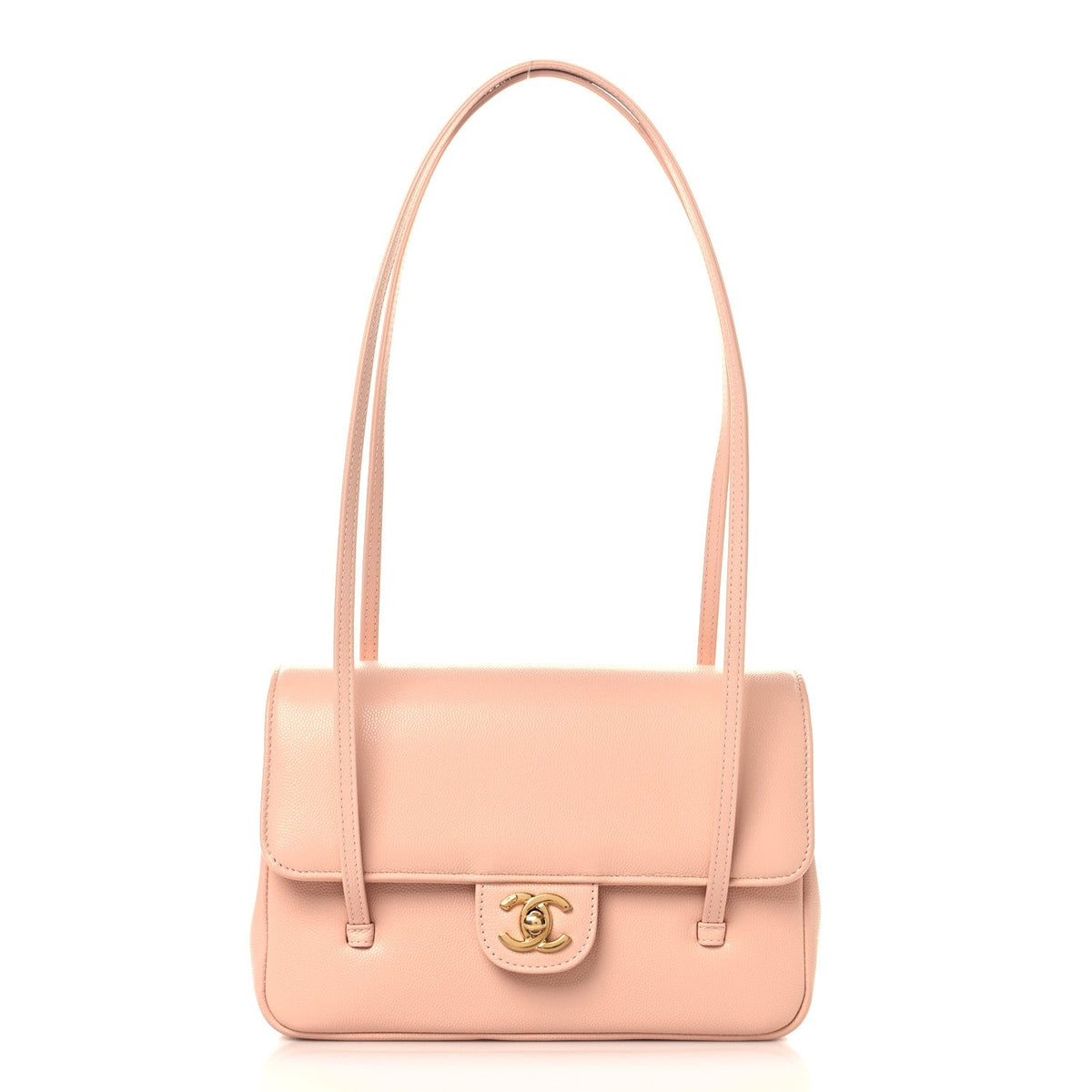 Small Caviar Flap Shoulder Bag - Pink