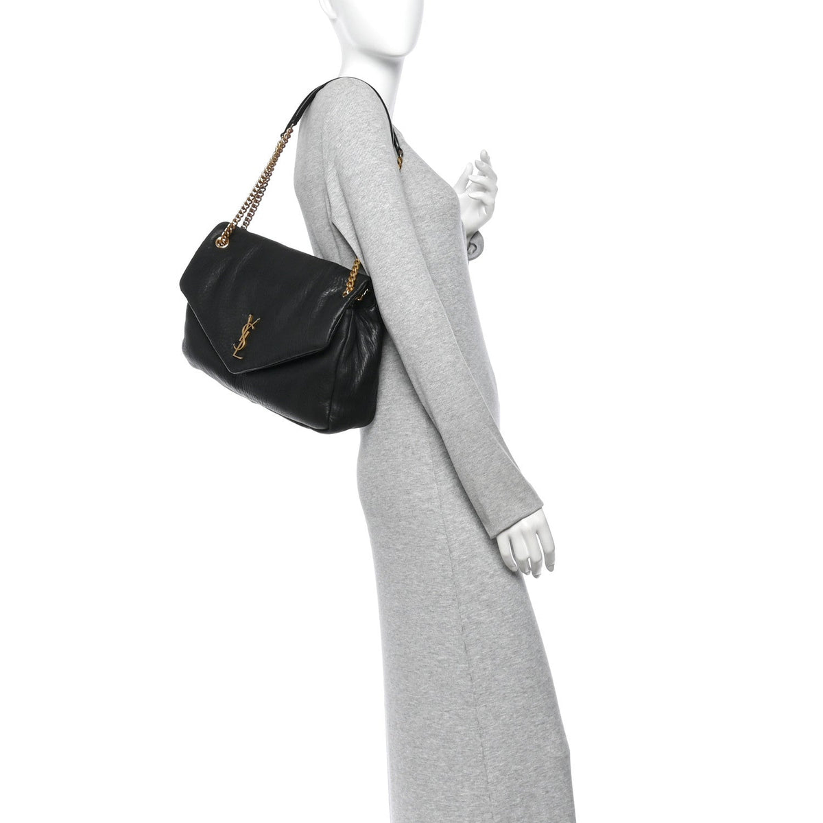 Large Lambskin Handbag - Black