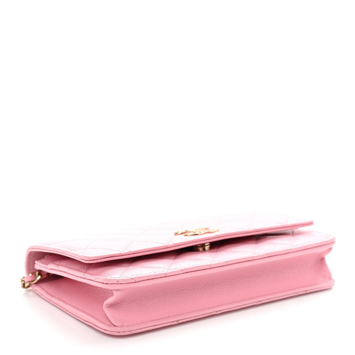Quilted Caviar Wallet Bag - Pink