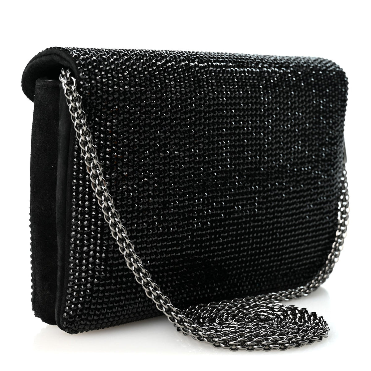 Small Suede Clutch Bag - Black