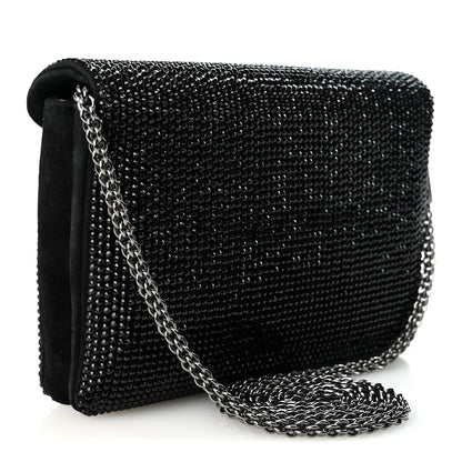 Small Suede Clutch Bag - Black