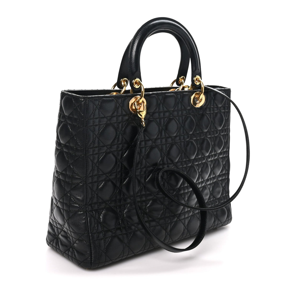 Large Lambskin Handbag - Black
