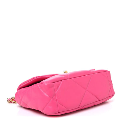 Medium Quilted Lambskin Flap Shoulder Bag - Pink