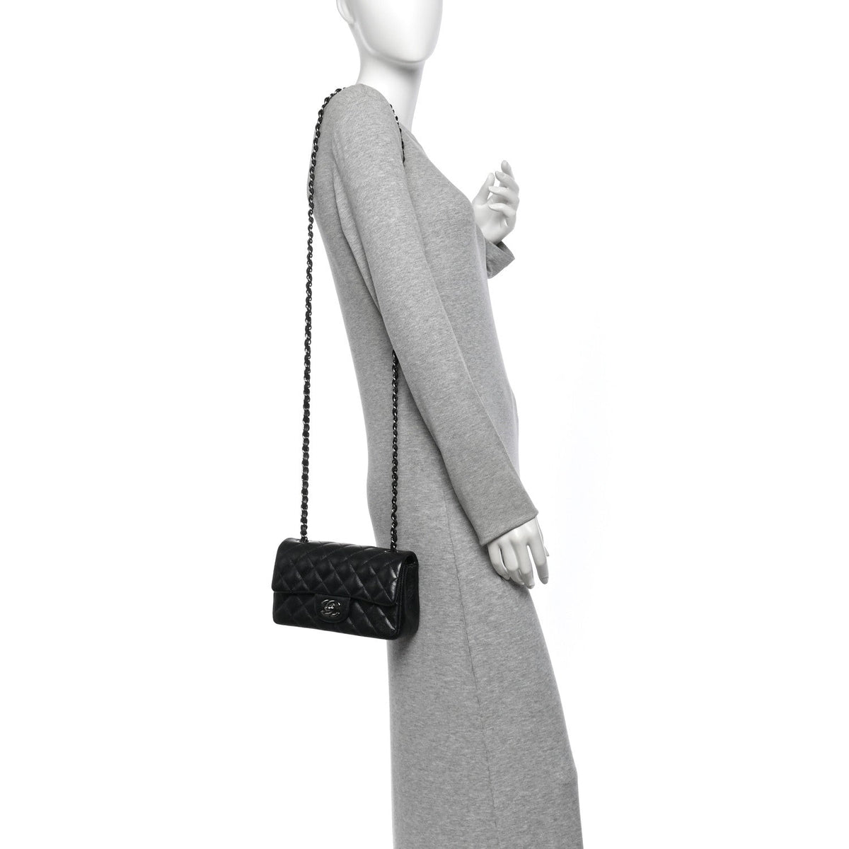 Mini Quilted Caviar Flap Shoulder Bag - Tan
