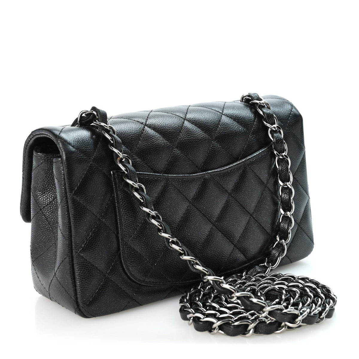Mini Quilted Caviar Flap Shoulder Bag - Tan