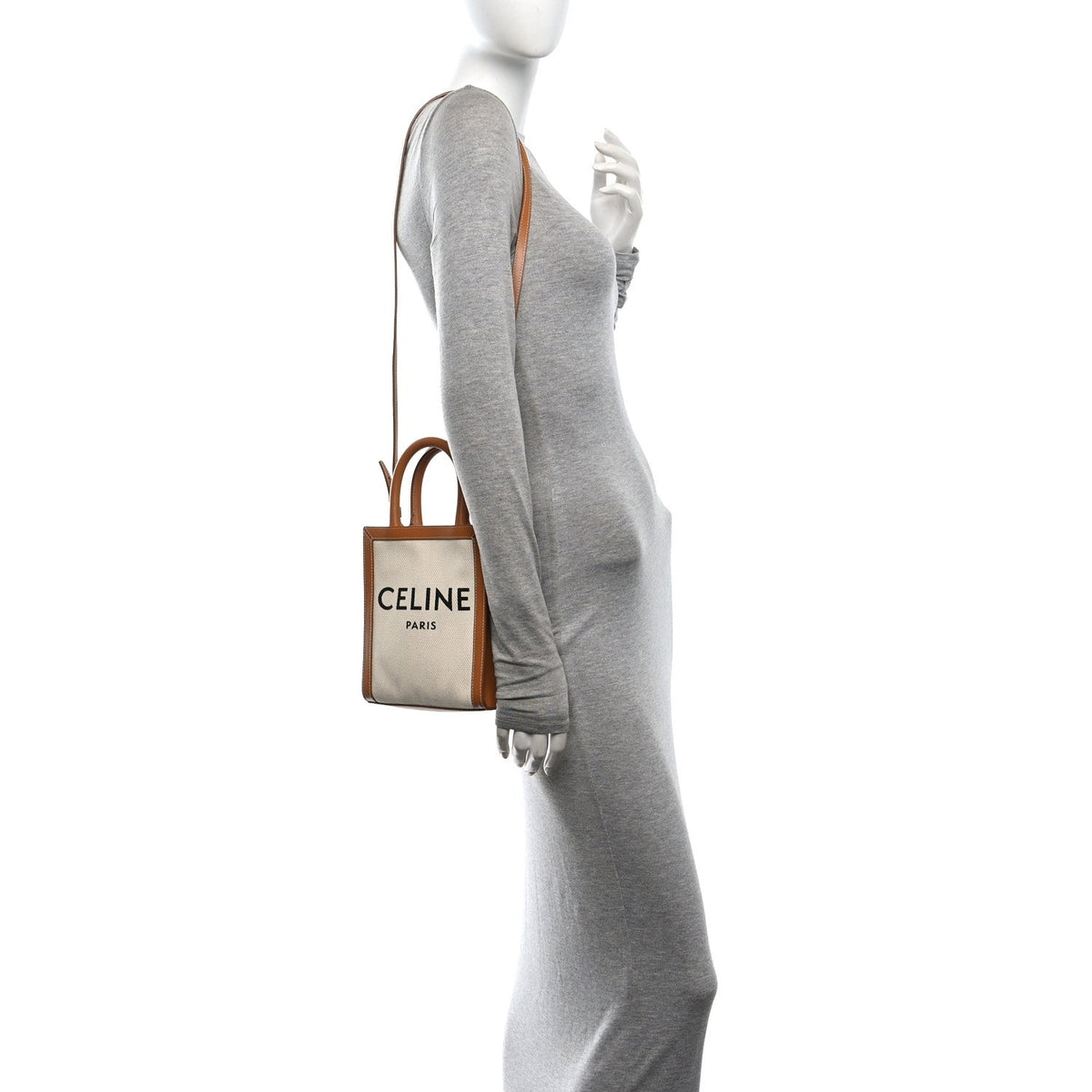 Mini Calfskin Canvas Handbag - Natural