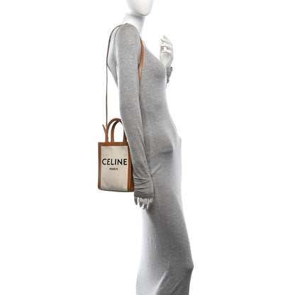 Mini Calfskin Canvas Handbag - Natural
