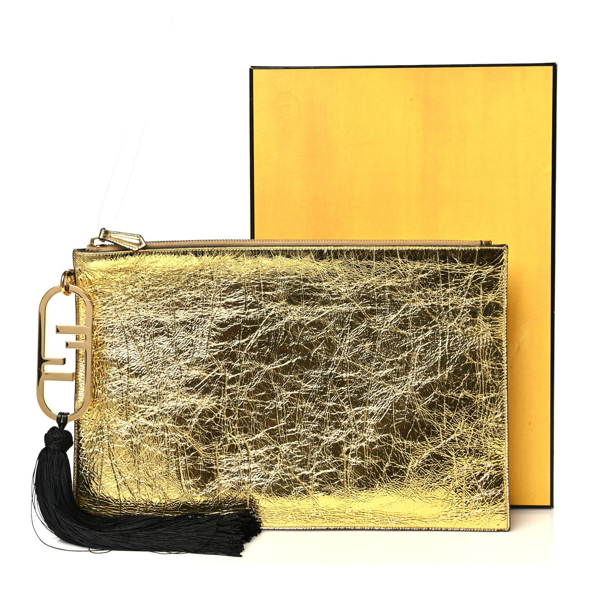Large Lambskin Pouch - Gold