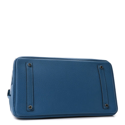 Togo Birkin 35 Bleu Izmir Handbag