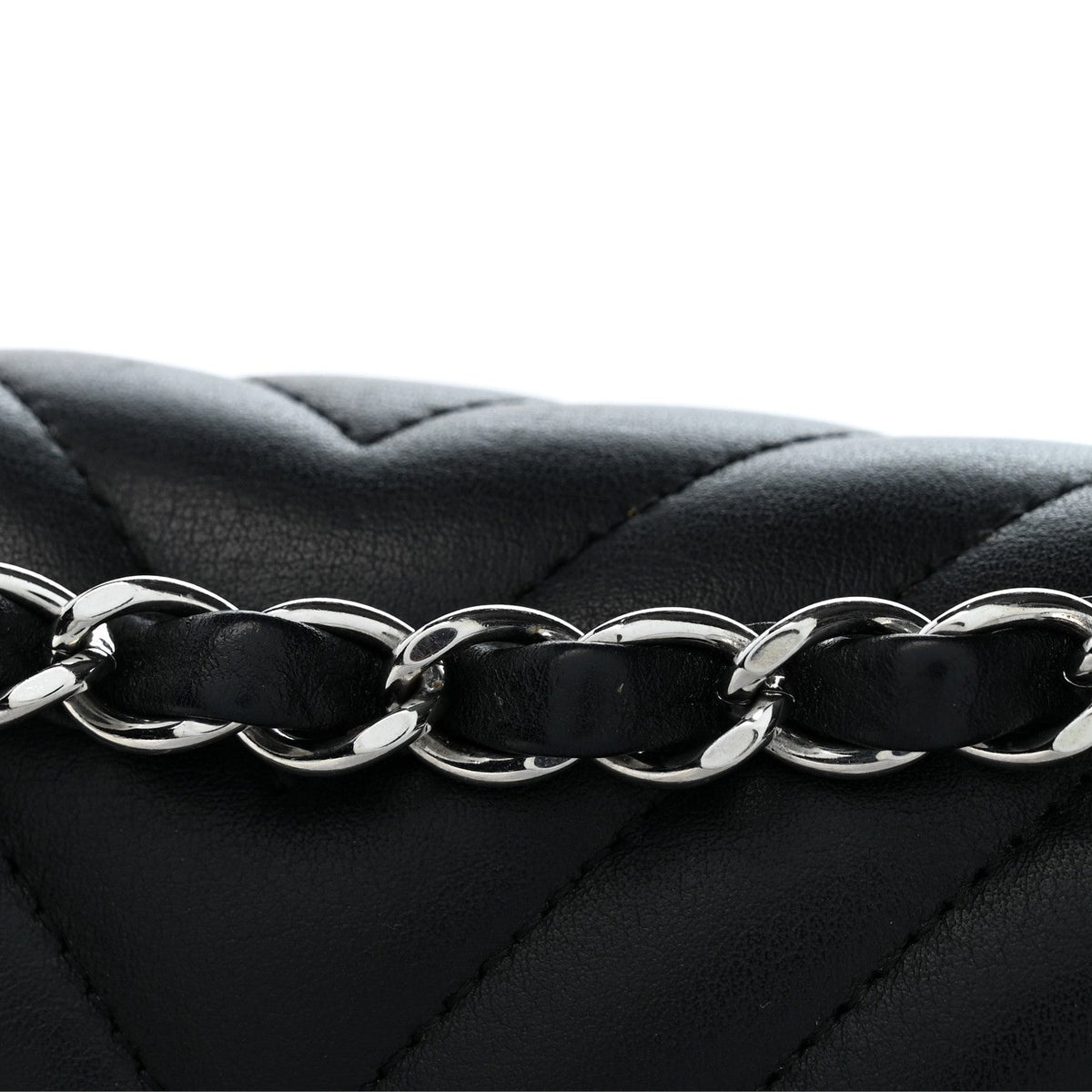 Medium Quilted Lambskin Flap Shoulder Bag - Black