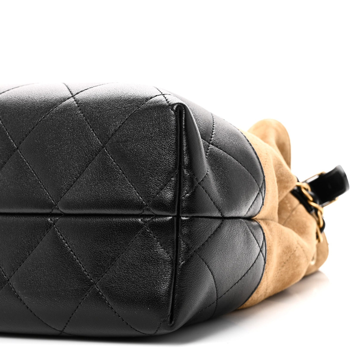 Small Quilted Lambskin Handbag - Beige
