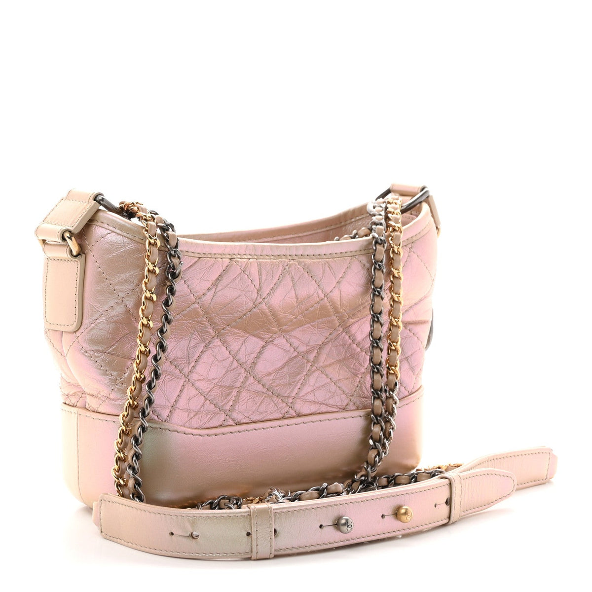 Small Quilted Calfskin Hobo Bag - Pink