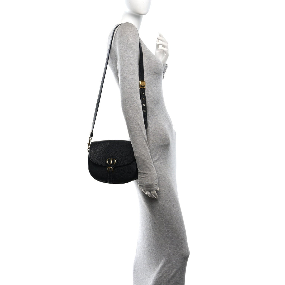 Medium Calfskin Flap Shoulder Bag - Black