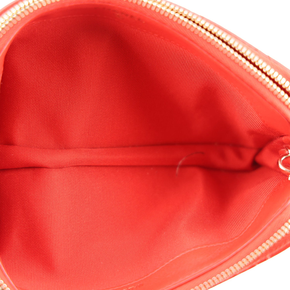 Small Quilted Lambskin Clutch Bag - Red