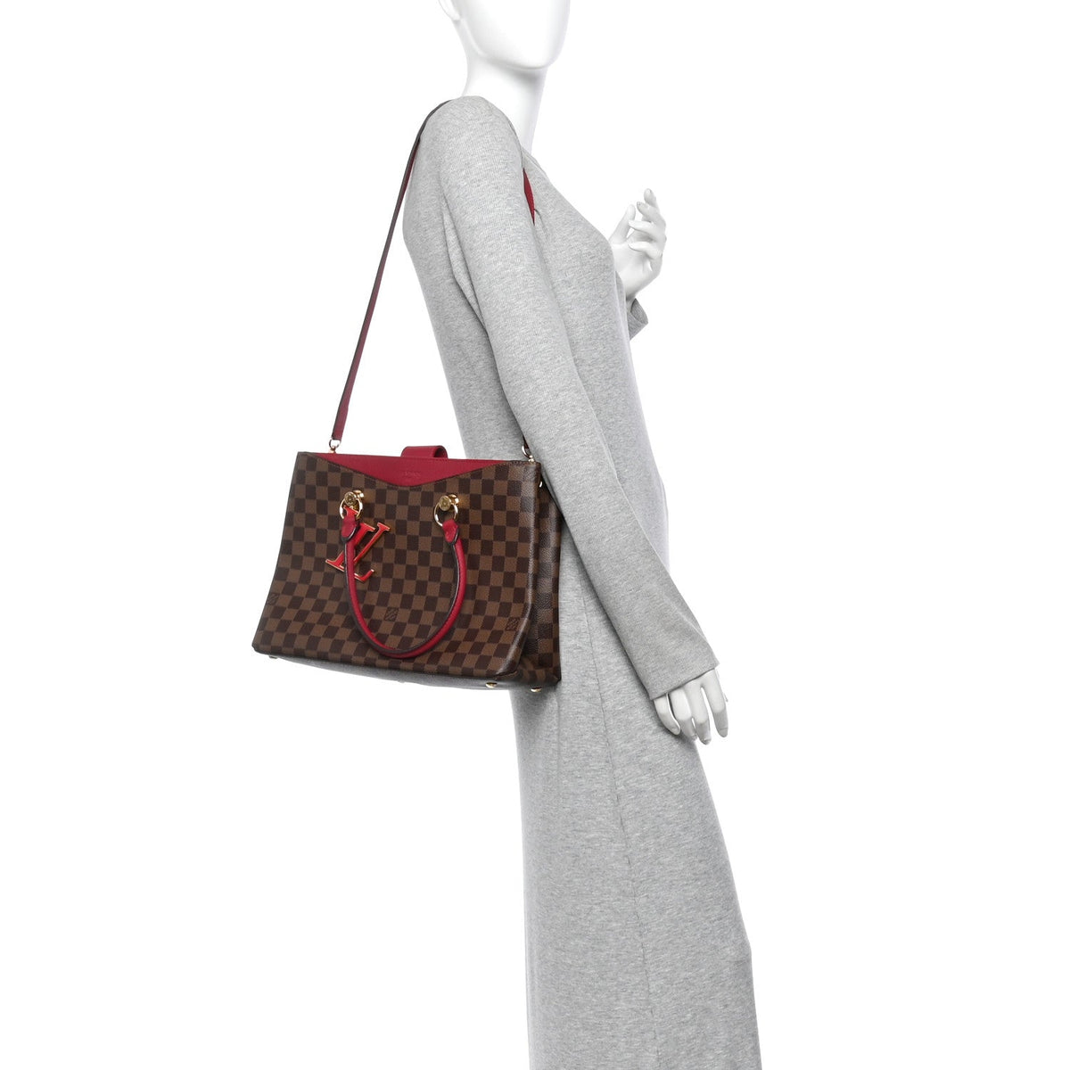 Damier Ebene Lv Riverside Lie De Vin Handbag