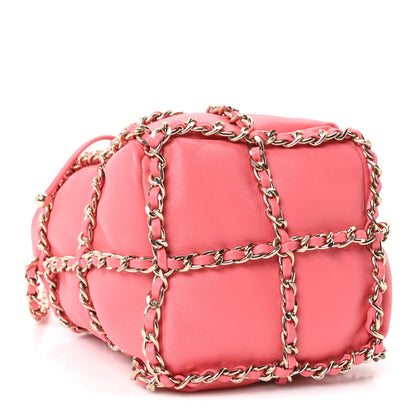 Lambskin Bucket Bag - Pink