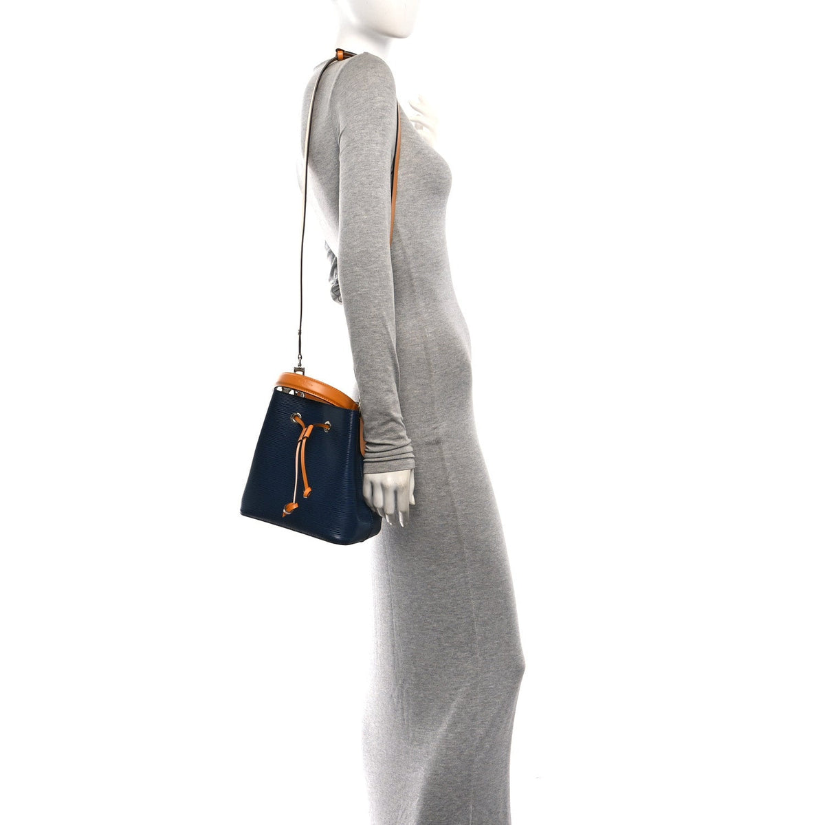 Epi Neonoe Bb Indigo Safran Handbag
