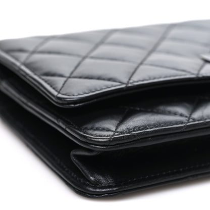 Quilted Calfskin Wallet Bag - Black