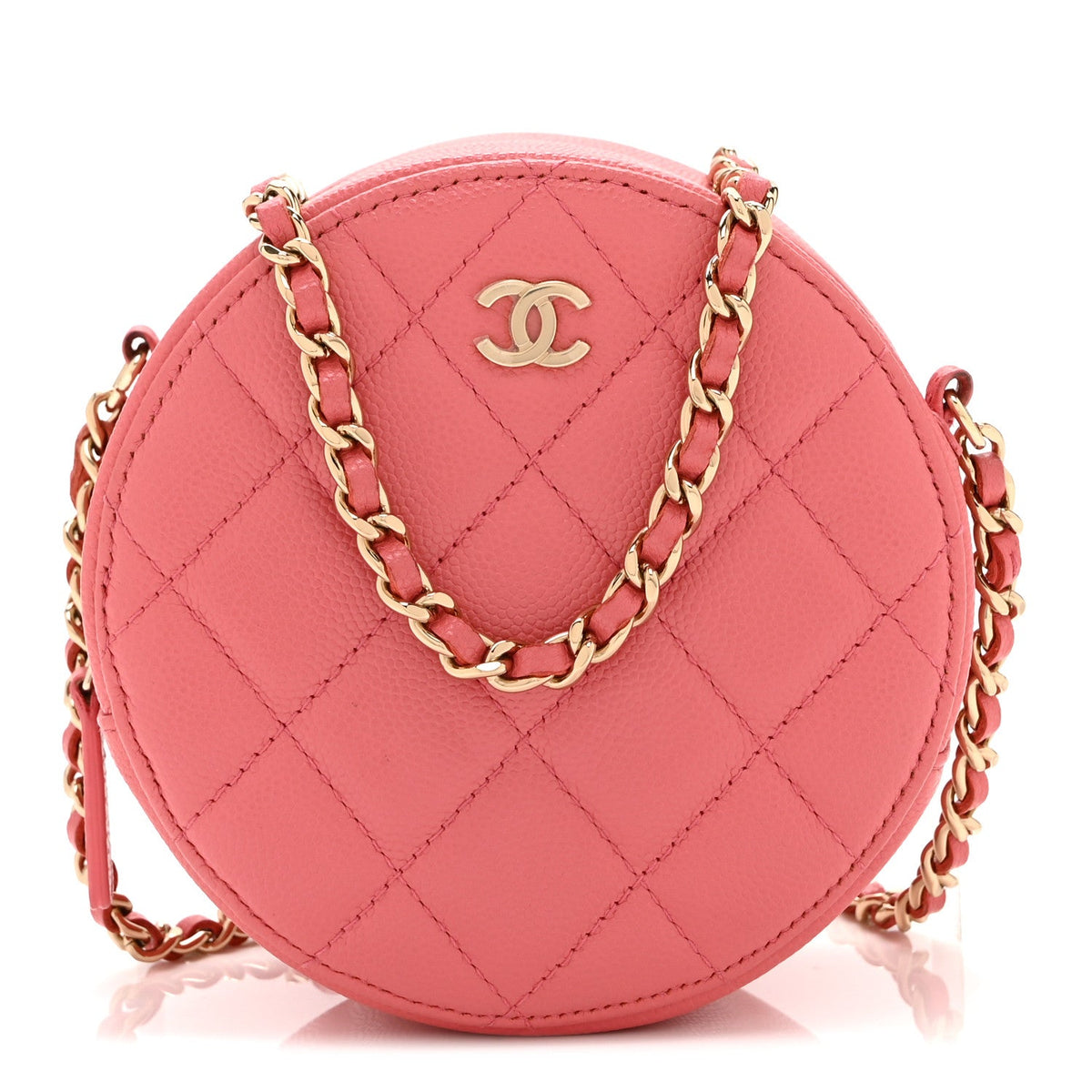 Quilted Caviar Clutch Bag - Pink