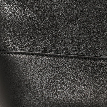 Small Calfskin Bucket Bag - Black