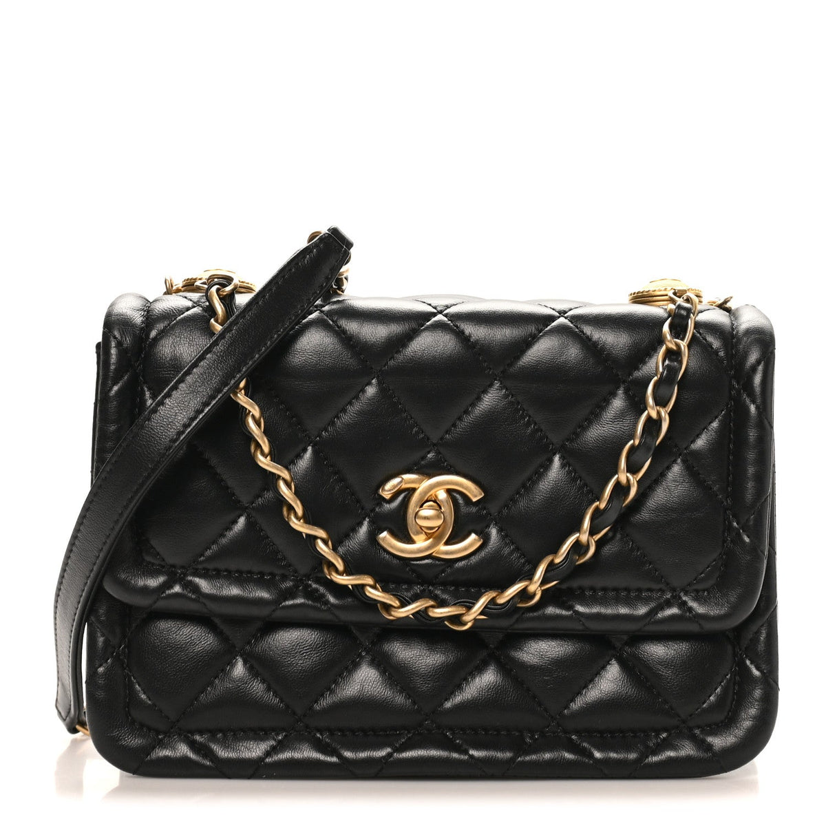 Lambskin Clutch Bag - Black