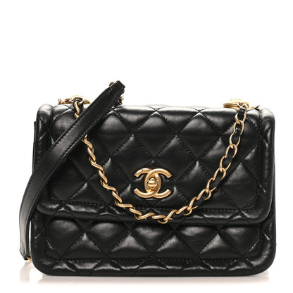 Lambskin Clutch Bag - Black