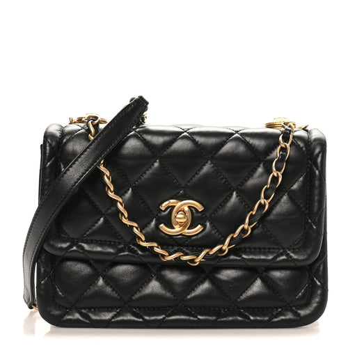 Lambskin Clutch Bag - Black