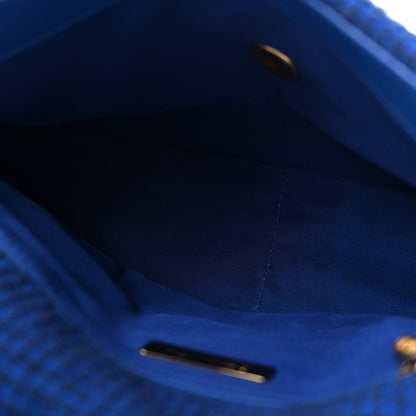 Large Quilted Flap Shoulder Bag - Blue