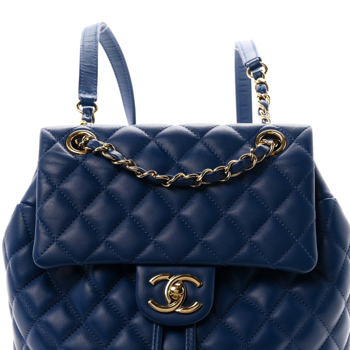Small Quilted Lambskin Backpack - Blue